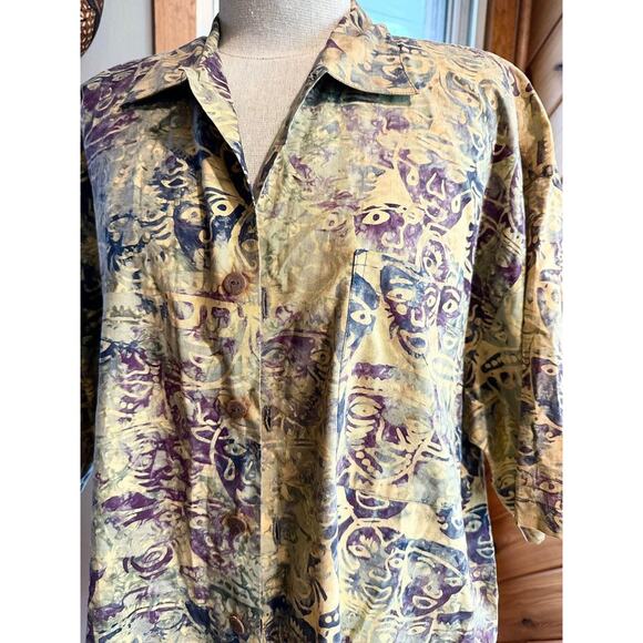 Vintage Men’s Hilo Hattie Face Tapestry Printed Hawaiian Shirt Button Down - Picture 3 of 10